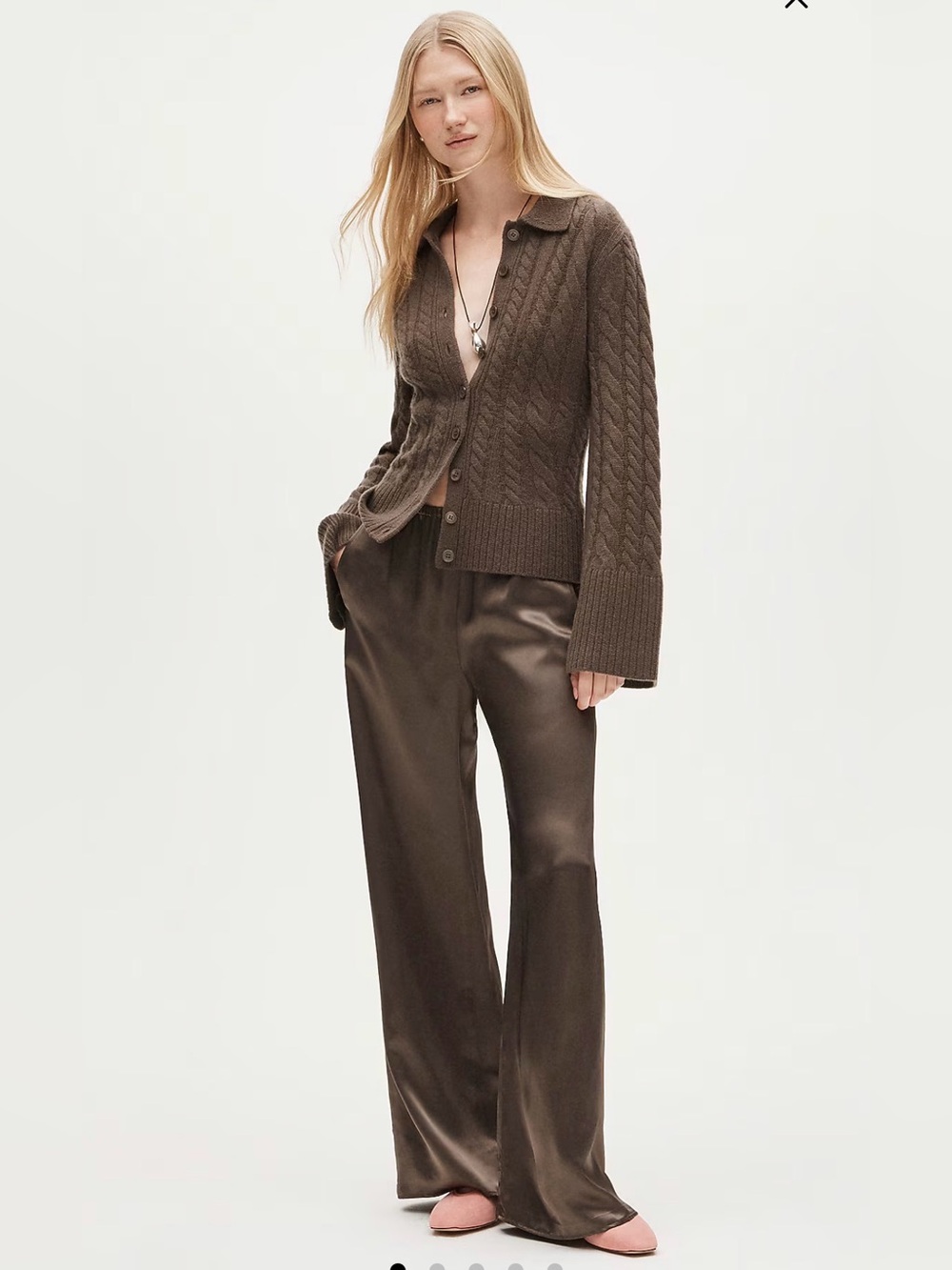 J Crew Cosmo pant in luster charmeuse Size small petite Smoky Wood